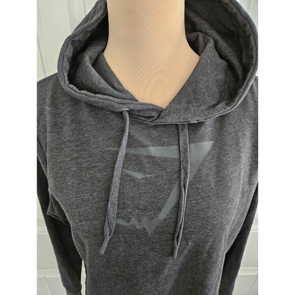 Gymshark Dark Grey Cropped Wrap Back Hoodie Logo Women Sz M Athleisure - Picture 2 of 9